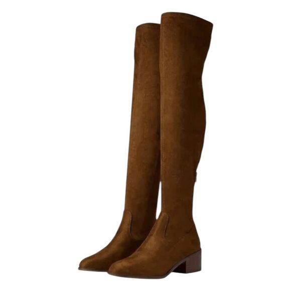 Steve Madden Shoes - Steve Madden Georgette Over The Knee Boots Cognac Brown Suede Leather 6.5